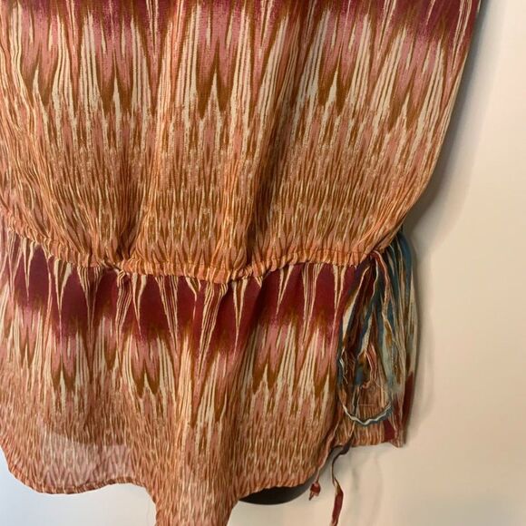 a.n.a. V Neck Short Sleeve Multi Color Blouse - Picture 4 of 9